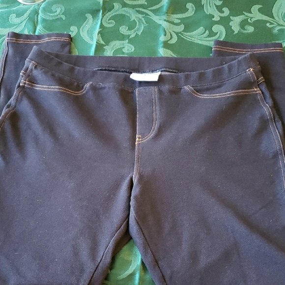 Denim - Navy Jeggings with Stretchy Denim and Elastic Waistband